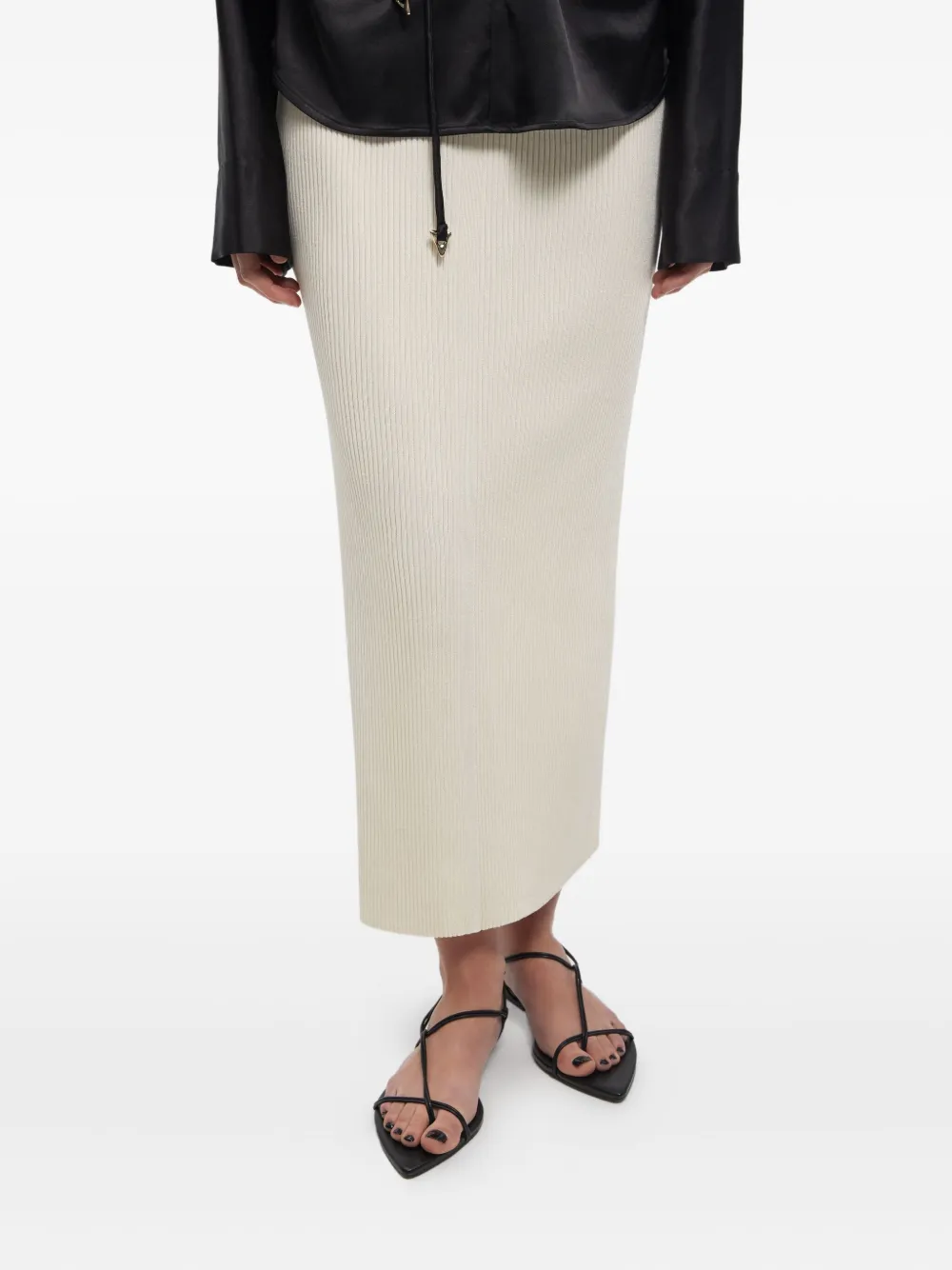AERON Geribbelde rok Beige