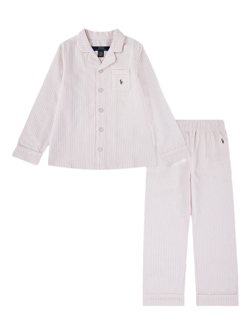 POLO RALPH LAUREN KIDS striped embroidered pajamas | Pink | Image 1