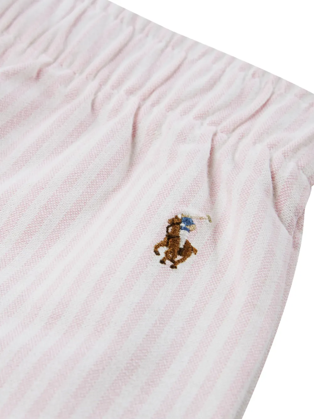 POLO RALPH LAUREN KIDS Gestreepte pyjama met borduurwerk Roze