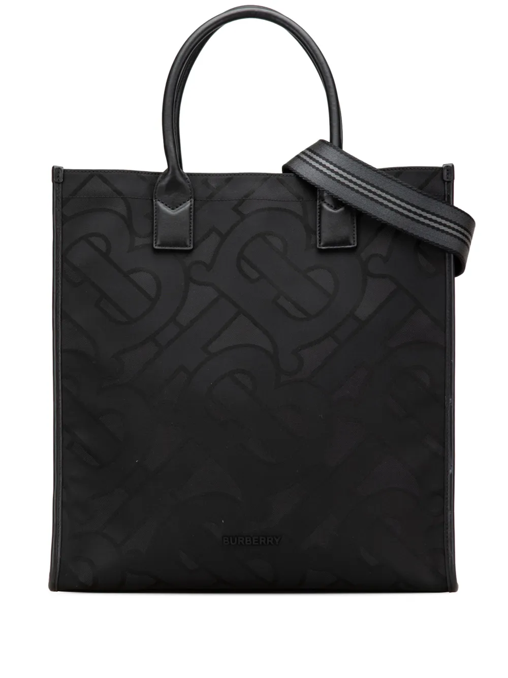 Burberry Pre-Owned 2018-2023 TB モノグラム キャンバス トート サッチェルバッグ - ブラック Burberry Pre-Owned 2018-2023 TB モノグラム キャンバス トート サッチェルバッグ - ブラック