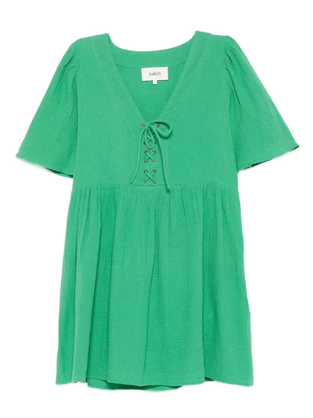 Ba&Sh lace-up details mini dress Groen