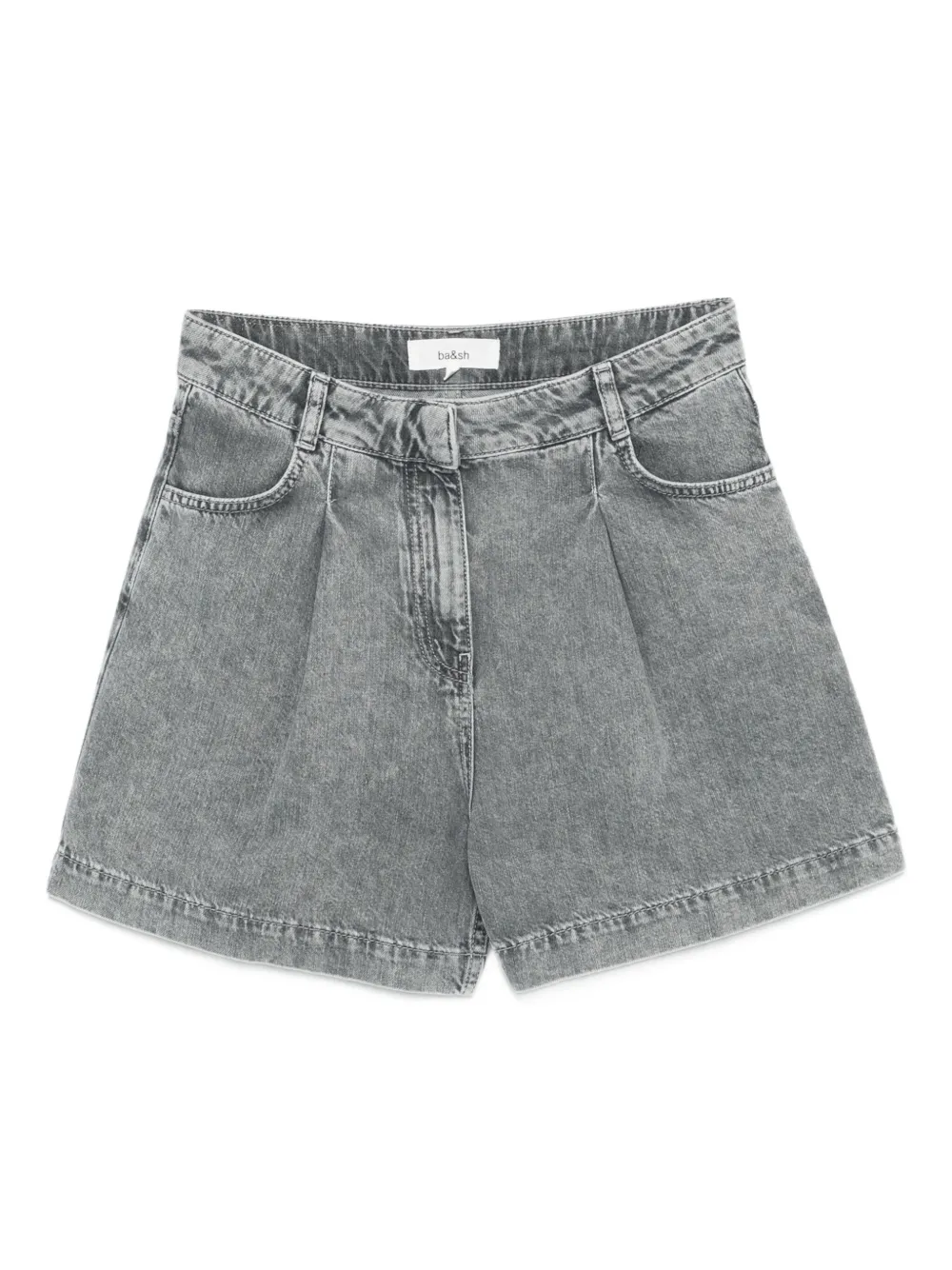 Ba&Sh Gilou pleated denim shorts Grijs
