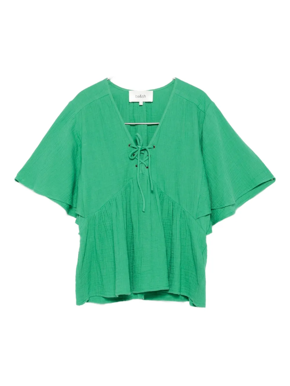 Ba&Sh lace-up detail blouse - Verde