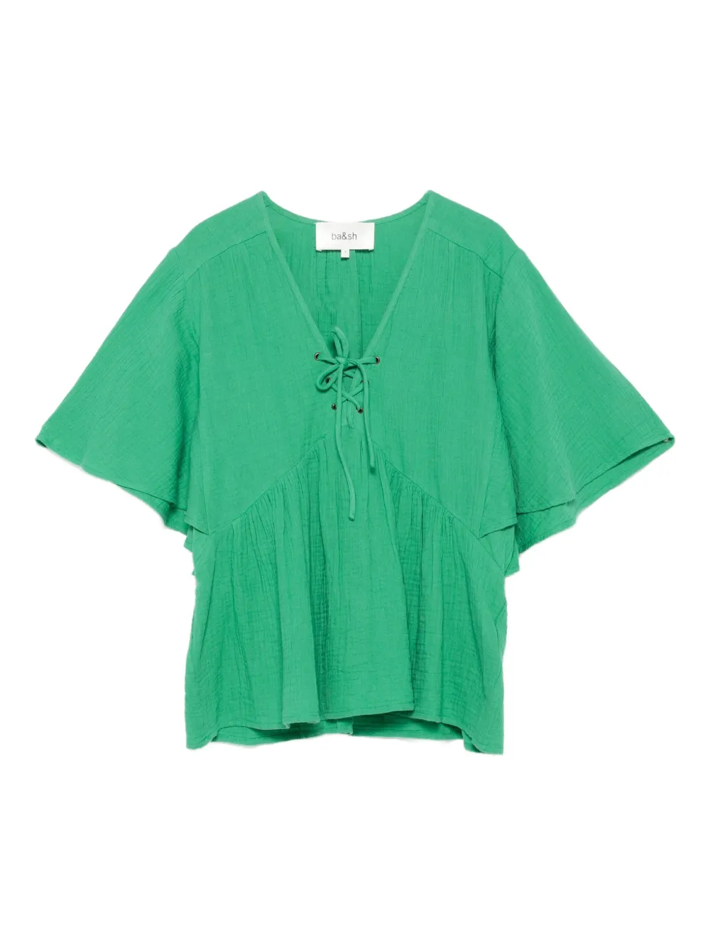 Ba&Sh lace-up detail blouse Groen
