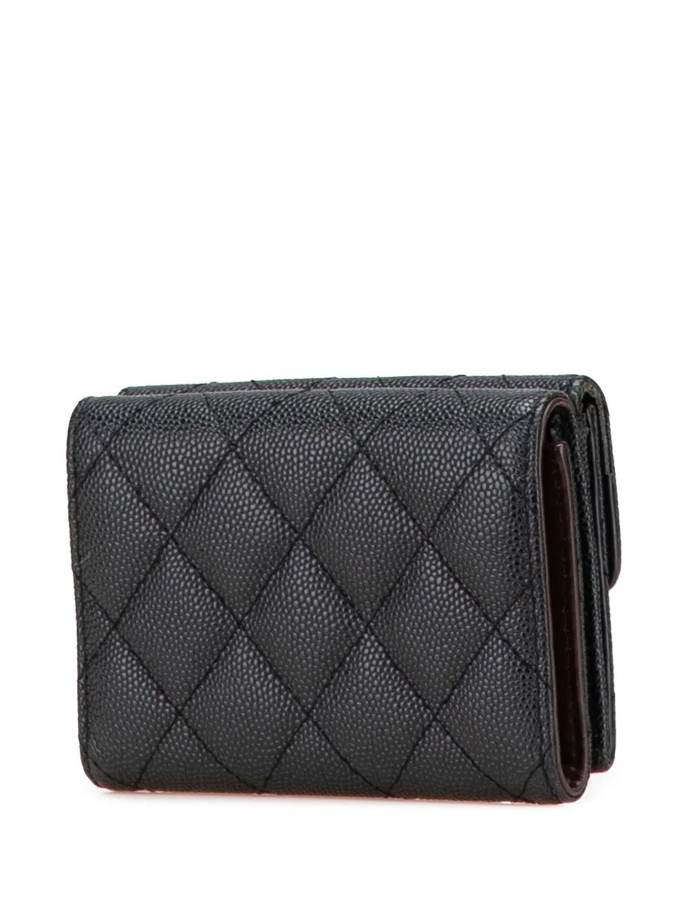 CHANEL Pre-Owned 2018-2019 CC Quilted Caviar Trifold Wallet small wallets | Image 2