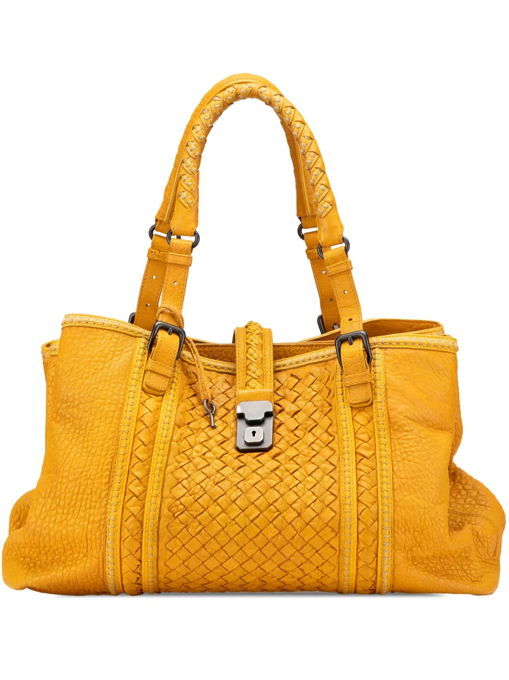 Bottega Veneta Pre-Owned 2012-2025 ラージ ナッパ イントレチャート ステッチ ローマ ハンドバッグ - Bottega Veneta Pre-Owned 2012-2025 ラージ ナッパ イントレチャート ステッチ ローマ ハンドバッグ -
