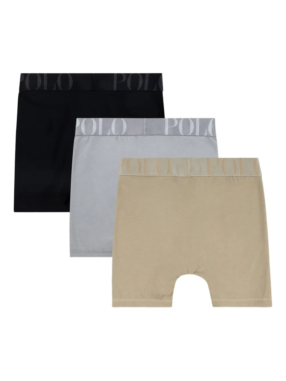 POLO RALPH LAUREN KIDS Drie geweven boxershorts met logoband Beige
