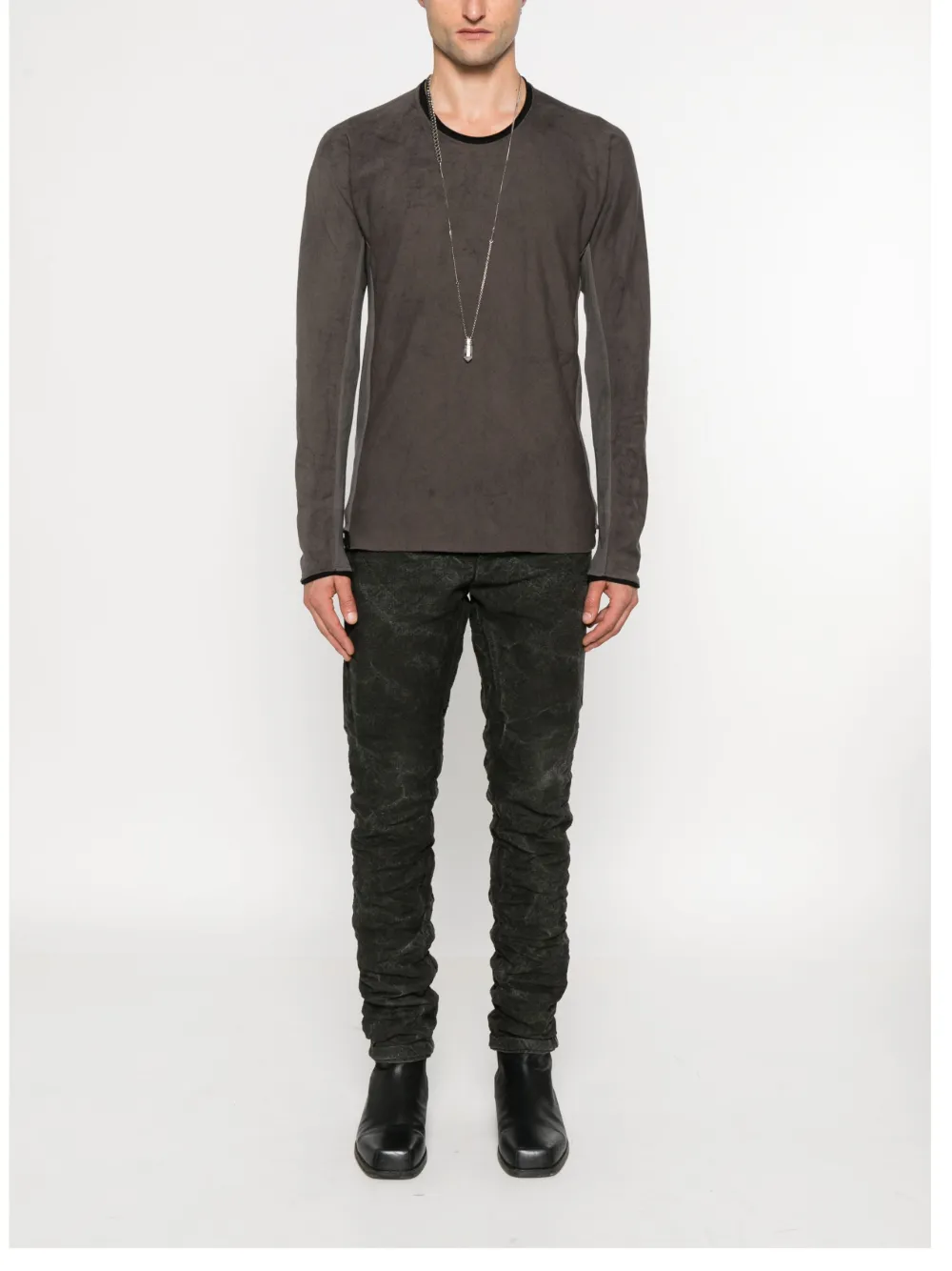 Layer Zero T-shirt met lange mouwen en vlakken Grijs
