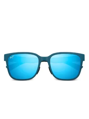 マウイジム　サングラス　ブルー Maui Jim スクエアフレーム サングラス | ブルー | FARFETCH JP