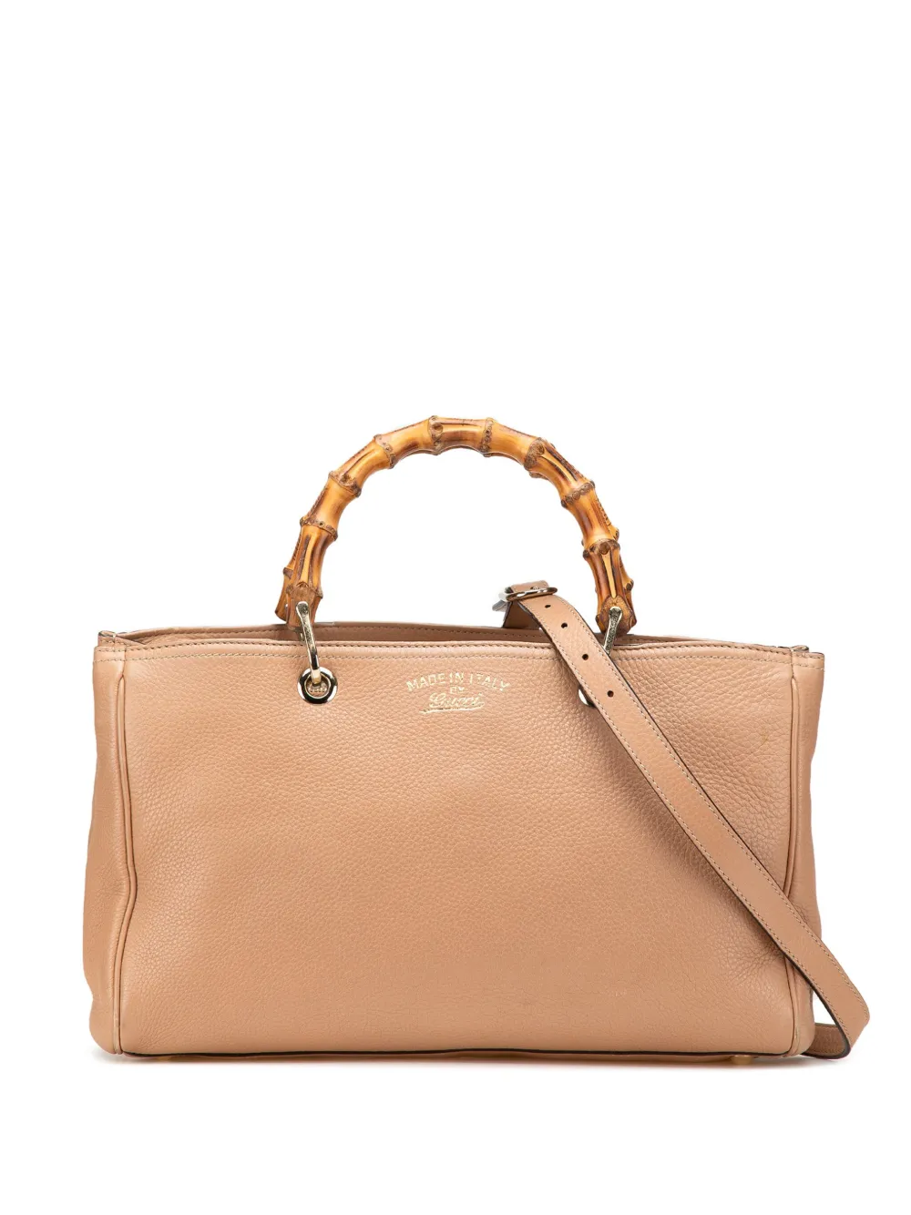 Gucci Pre-Owned 2000-2015 ミディアム カーフスキン バンブー ショッパー サッチェルバッグ - ブラウン Gucci Pre-Owned 2000-2015 ミディアム カーフスキン バンブー ショッパー サッチェルバッグ - ブラウン