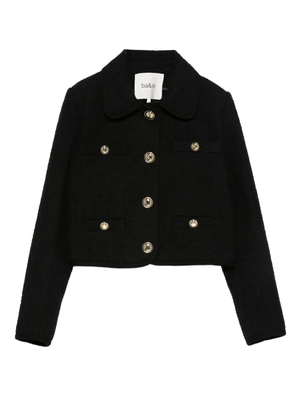 Ba&Sh Meiradith gold-button cropped jacket Zwart