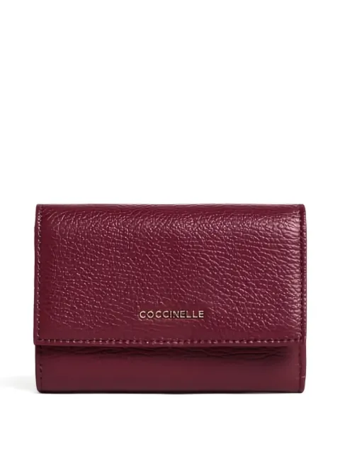 Coccinelle Metallic trifold leather wallet