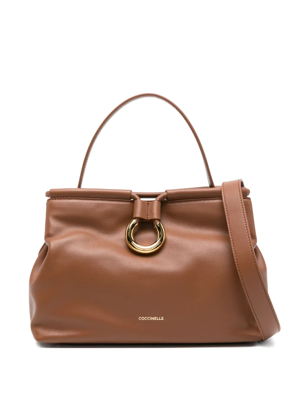 Coccinelle Leather Shoulder Bag In Brown