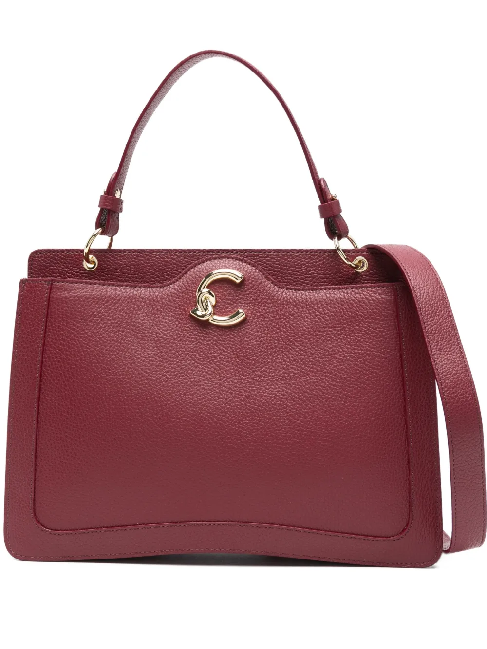 Coccinelle curved-C leather shoulder bag | Red | Image 1