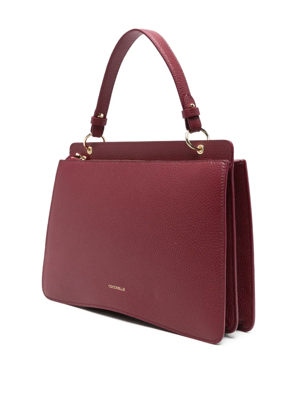 Coccinelle Gewelfde leren schoudertas Rood