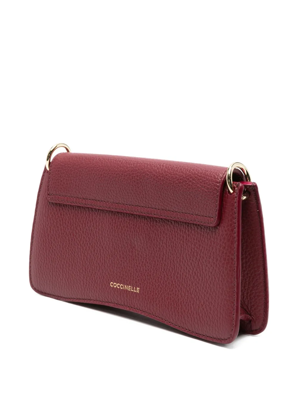 Coccinelle C-me leren crossbodytas met gewelfde omslag Rood
