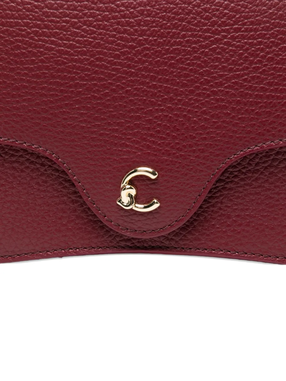Coccinelle C-me leren crossbodytas met gewelfde omslag Rood