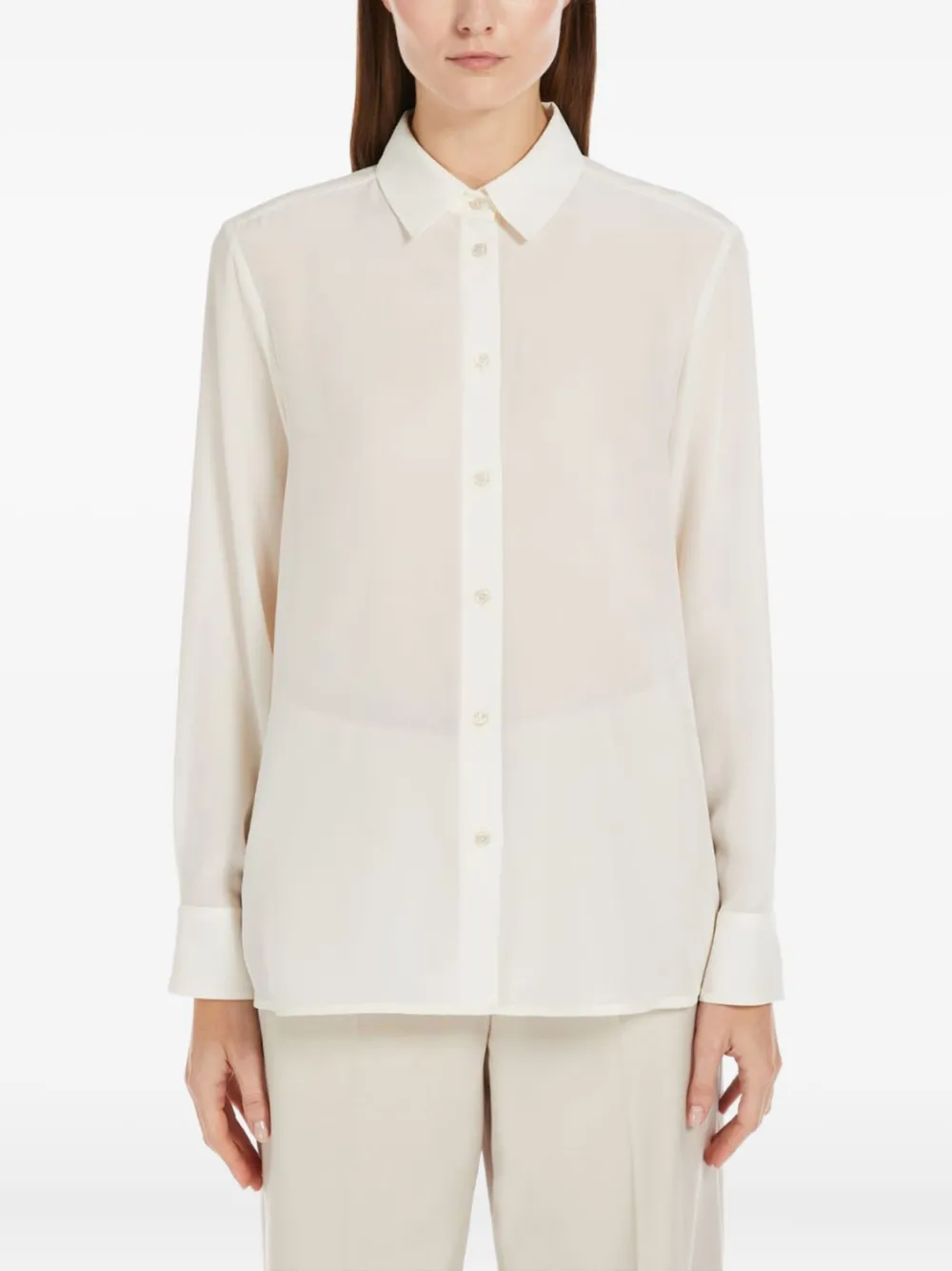 Weekend Max Mara classic-collar silk shirt Wit