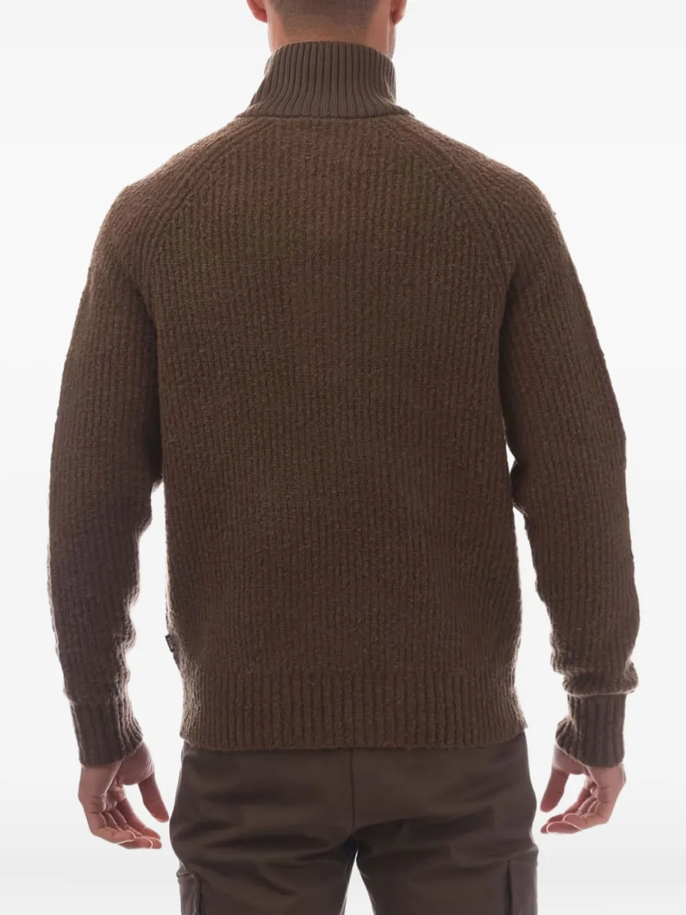 BOSS Trui met hoge hals Bruin