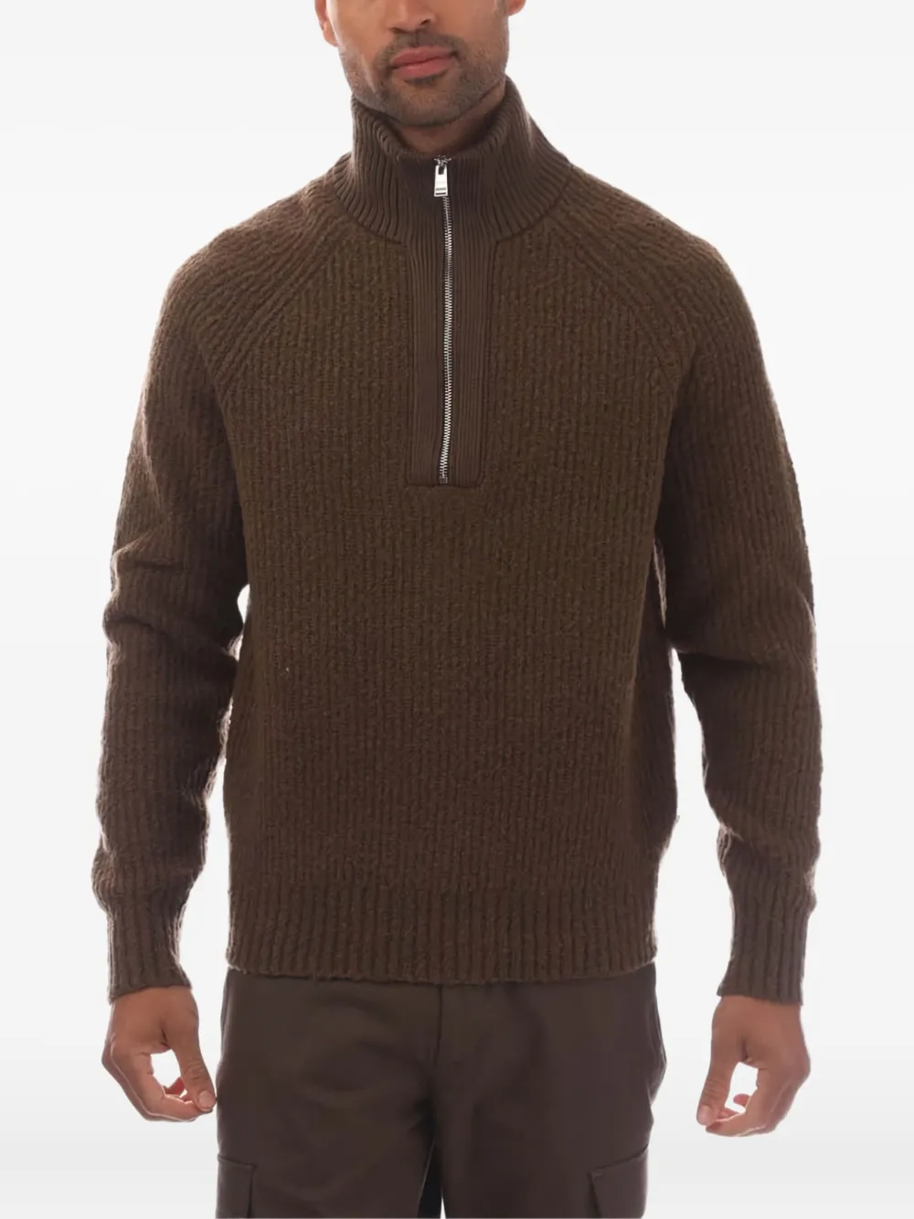 BOSS high-neck half-zip sweater | Brown | Image 1