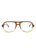 JULIUS TART OPTICAL Holly pilot-frame glasses - Brown