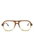 JULIUS TART OPTICAL Holly pilot-frame glasses - Brown