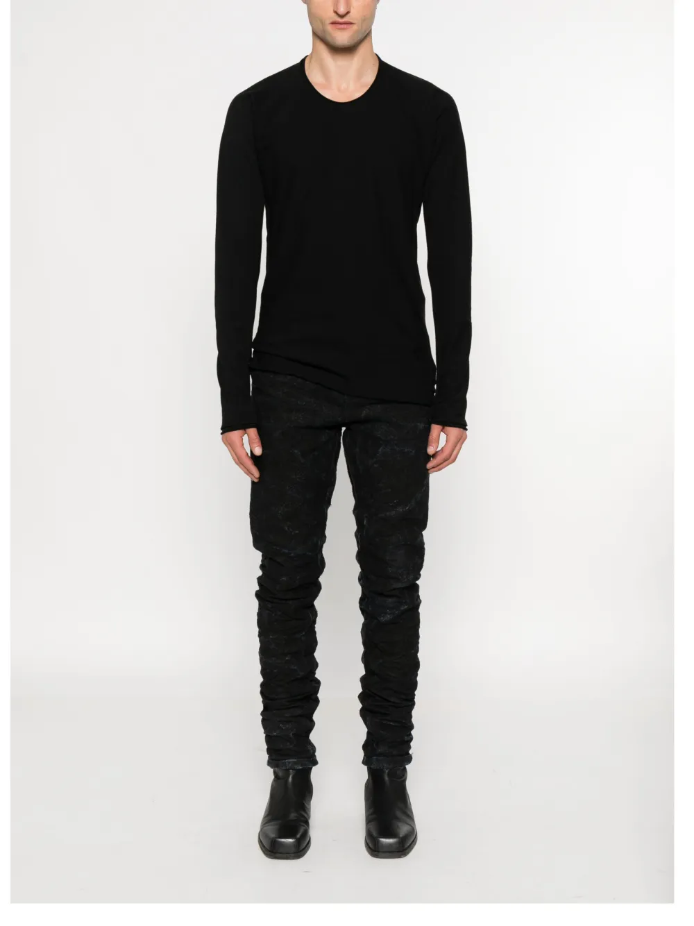 Layer Zero Katoenen T-shirt met lange mouwen Zwart