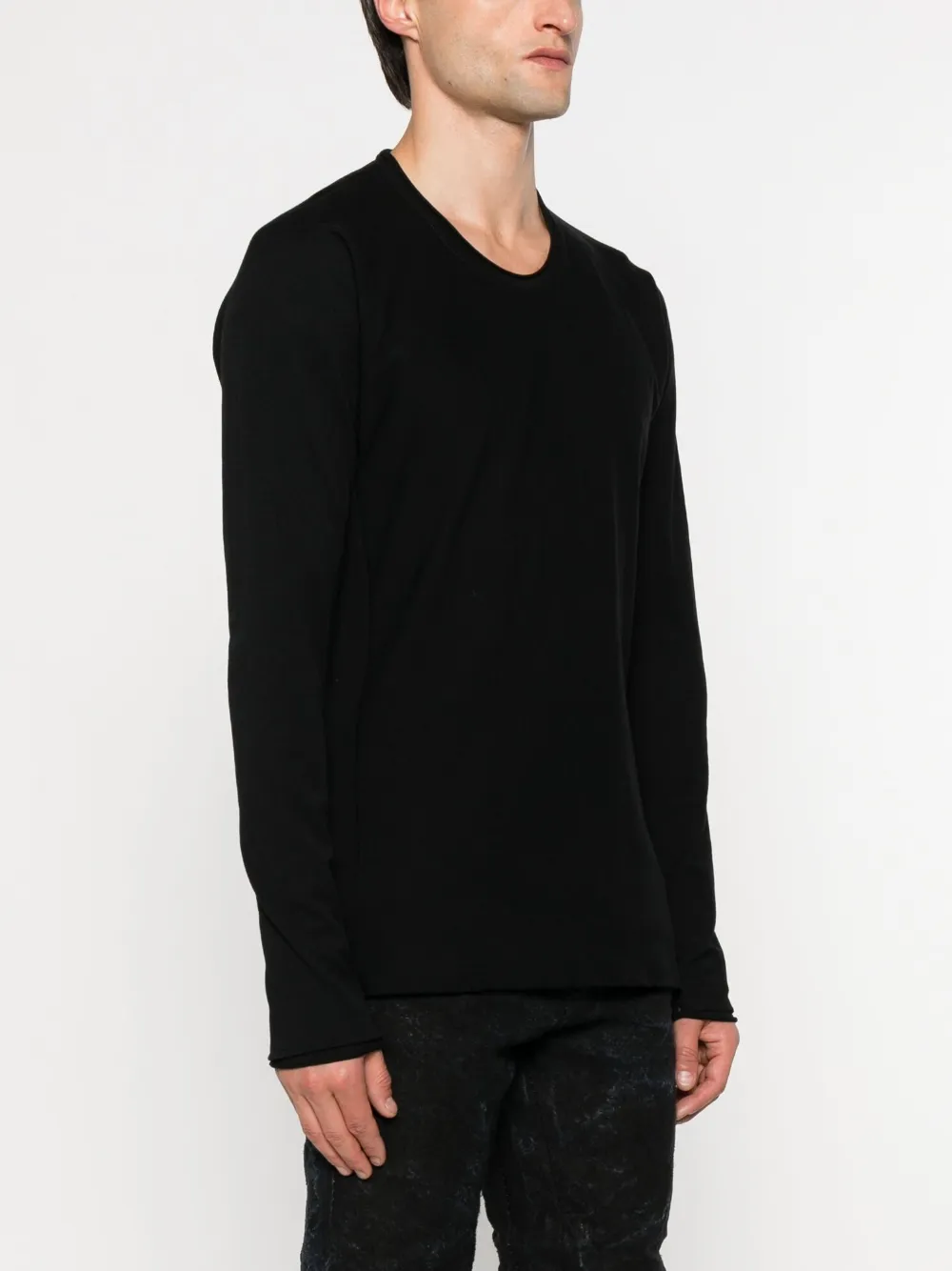 Layer Zero Katoenen T-shirt met lange mouwen Zwart