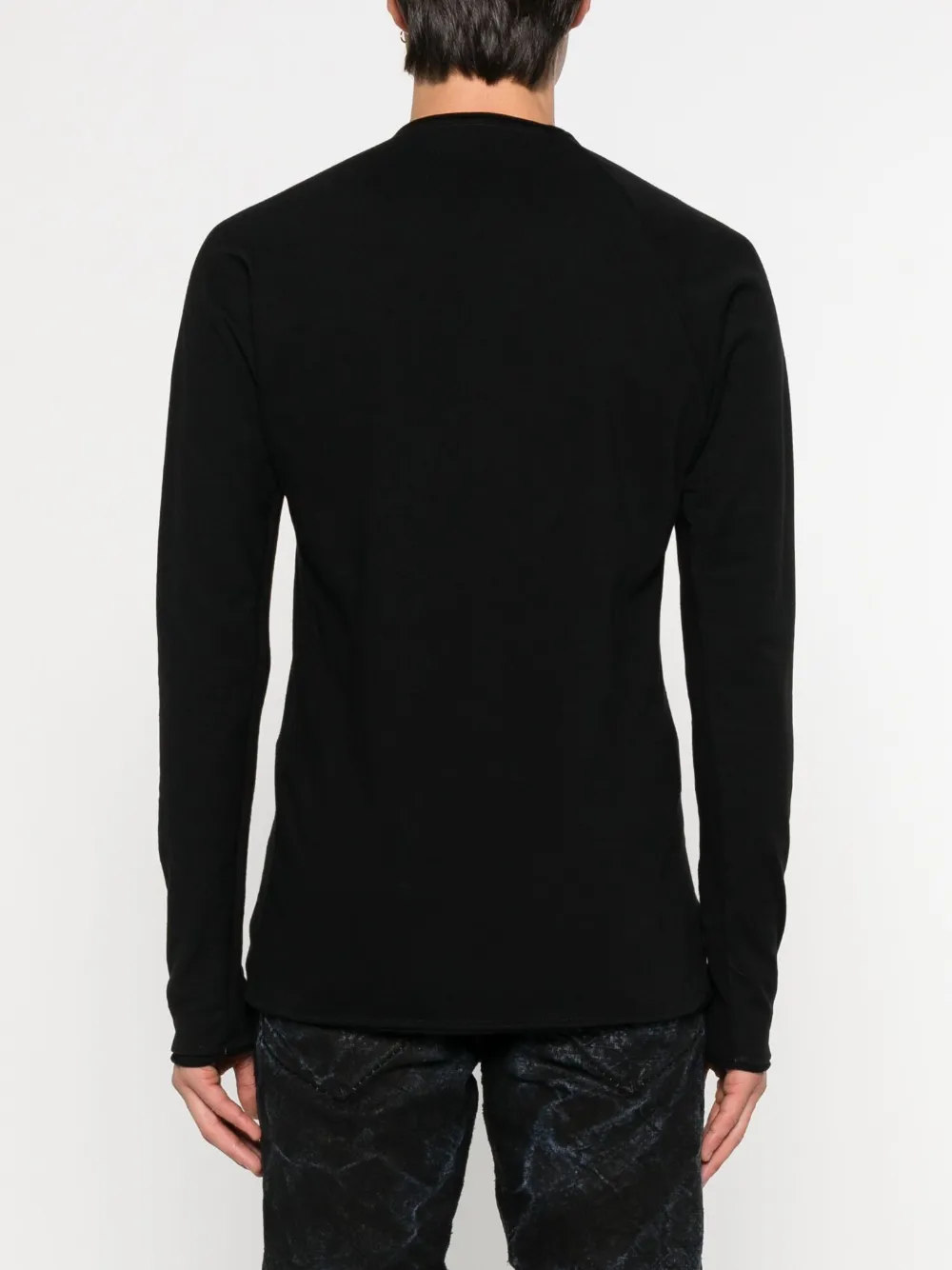 Layer Zero Katoenen T-shirt met lange mouwen Zwart