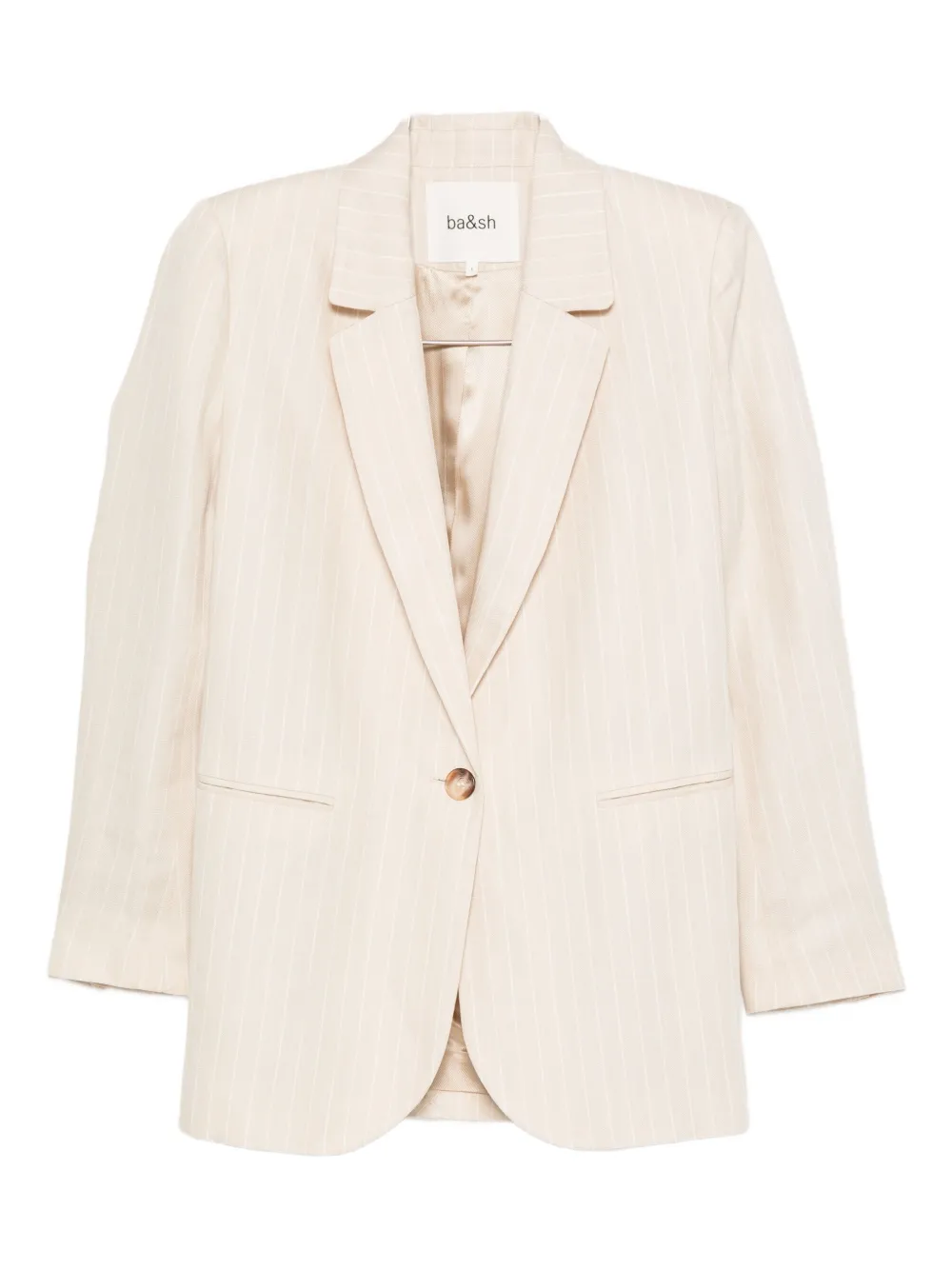 Ba&Sh Poy pinstripe single-breasted blazer Beige