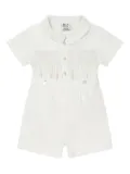 Sarah Louise pleated smocking shorts set - White