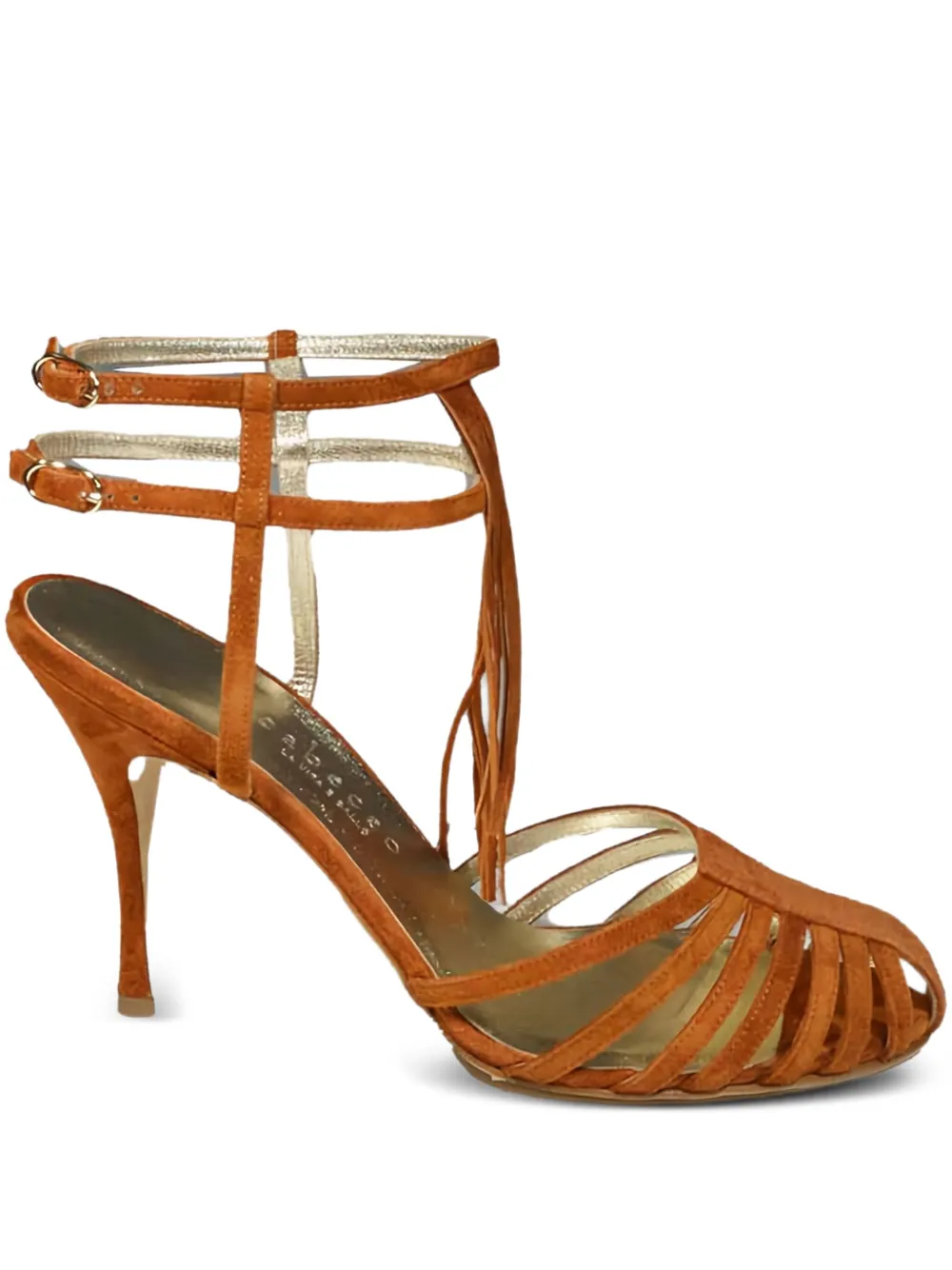 100mm caged heeled sandals