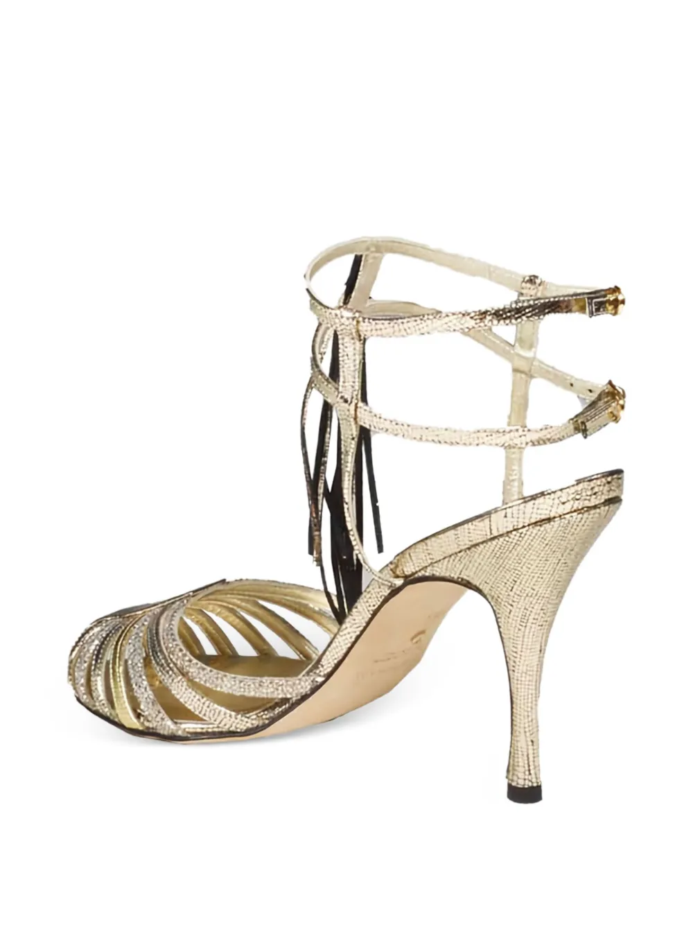  Cabeceo 90mm Caged Heeled Sandals - Neutrals 
