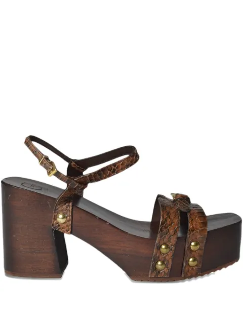 C LOVE 95mm snakeskin-embossed leather platform sandals