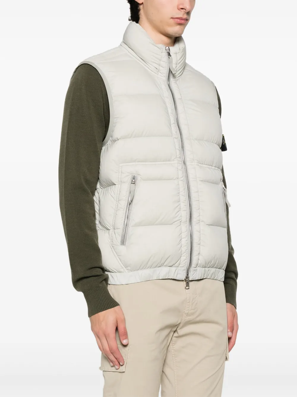 Stone Island Gewatteerde bodywarmer met ritssluiting Beige