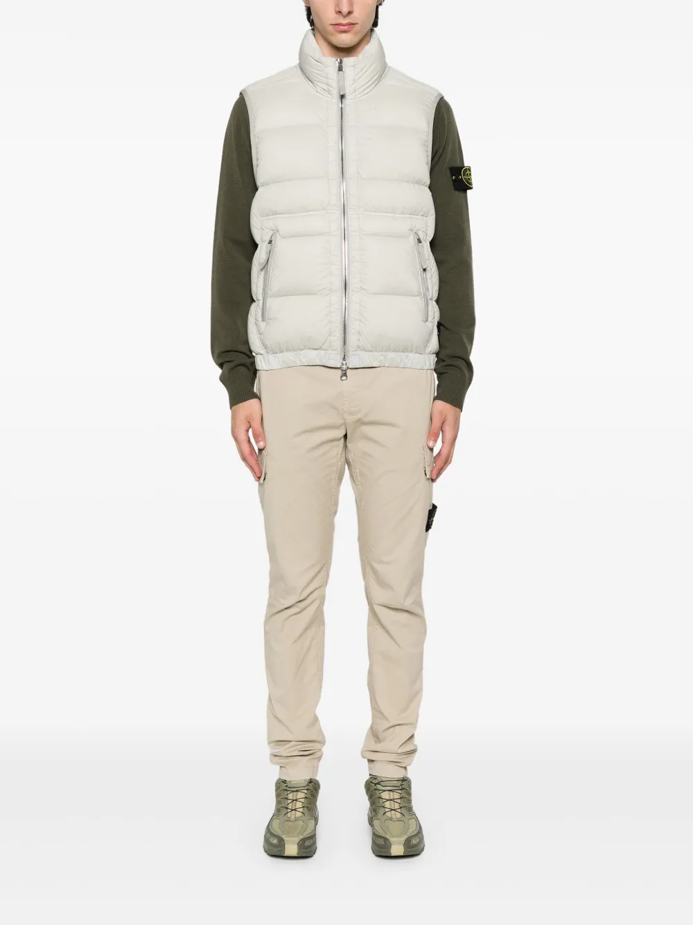 Stone Island Gewatteerde bodywarmer met ritssluiting Beige