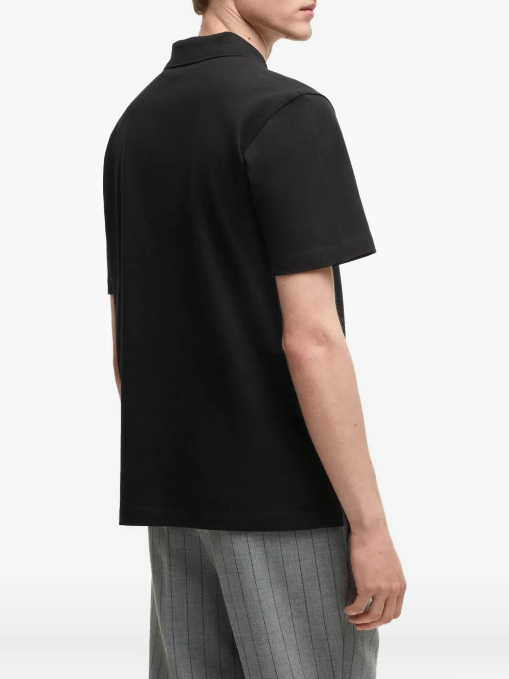 BOSS Poloshirt met geborduurd logo Zwart