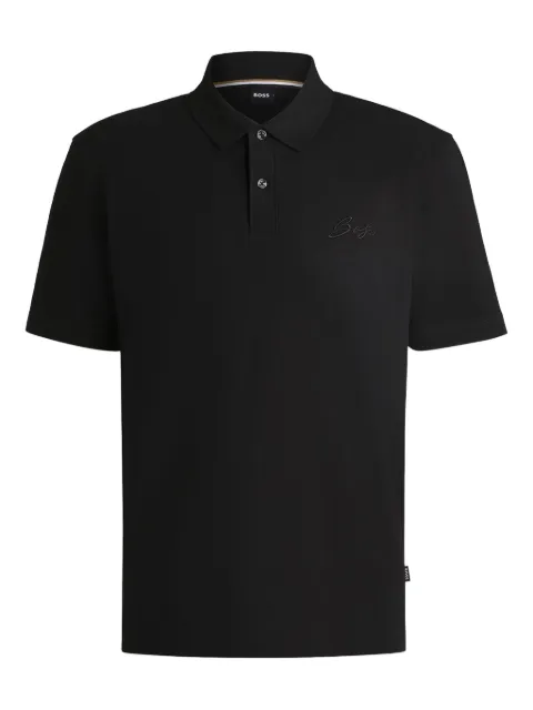 BOSS embroidered cotton polo shirt