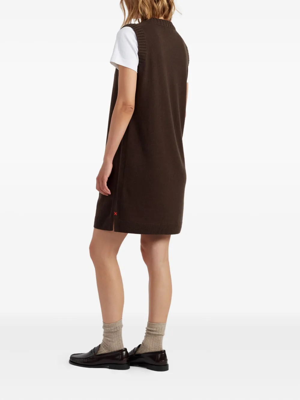 Chinti & Parker Round-neck Sleeveless Mini Dress In Brown