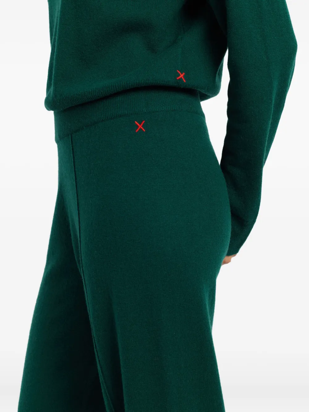 Chinti & Parker Embroidered-detail Trousers In Green