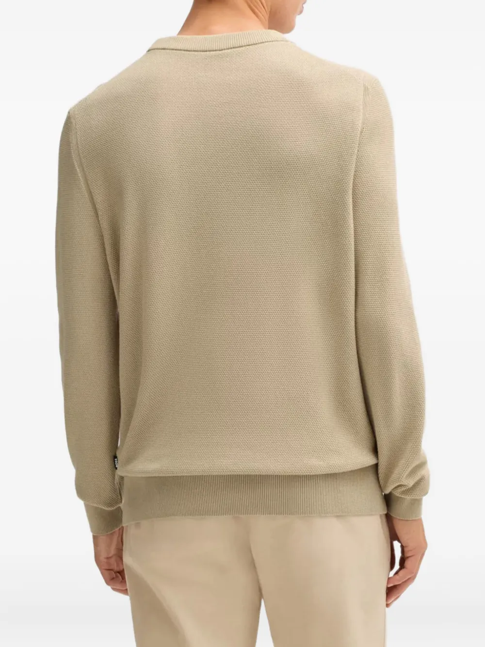 BOSS Trui van getextureerd katoen Beige