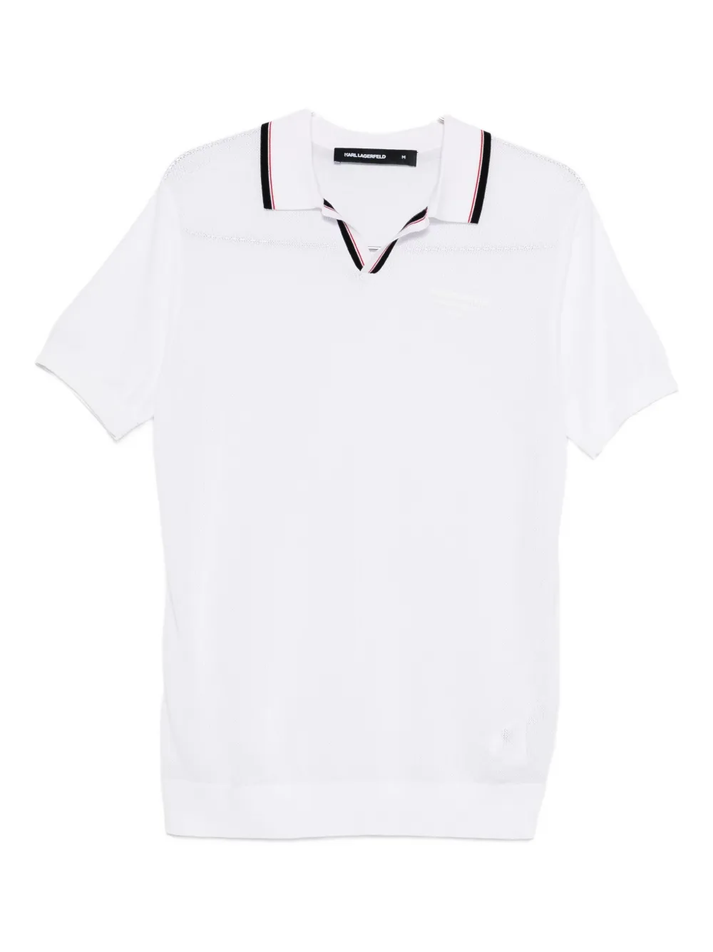 Karl Lagerfeld contrasting-trim polo shirt - Bianco