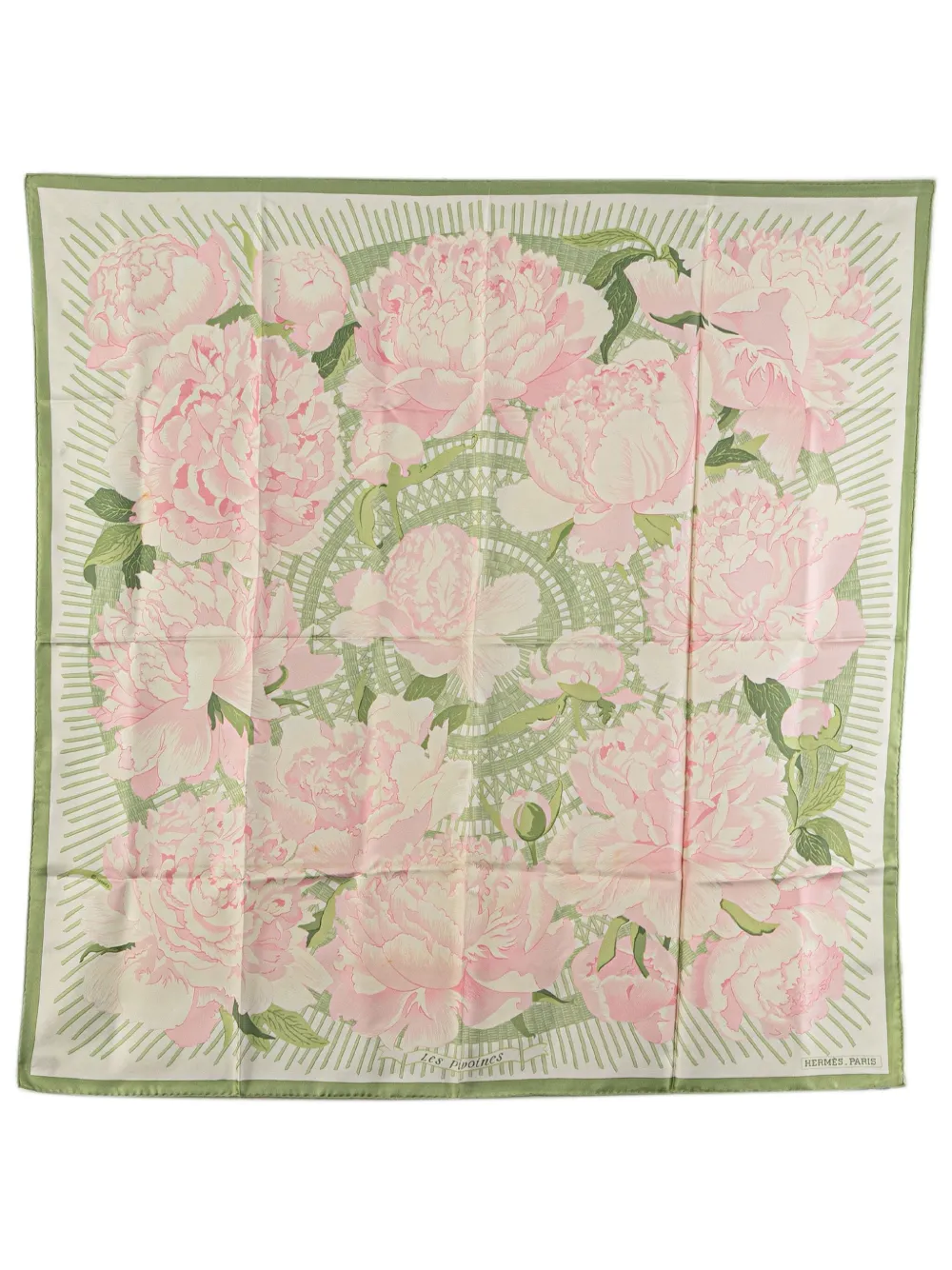 Hermès Pre-Owned 20th Century Les Pivoines シルクスカーフ - ピンク Hermès Pre-Owned 20th Century Les Pivoines シルクスカーフ - ピンク
