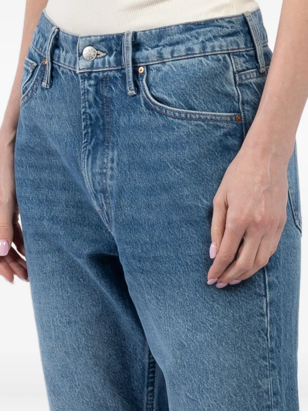 MOTHER frayed-hem jeans Blauw