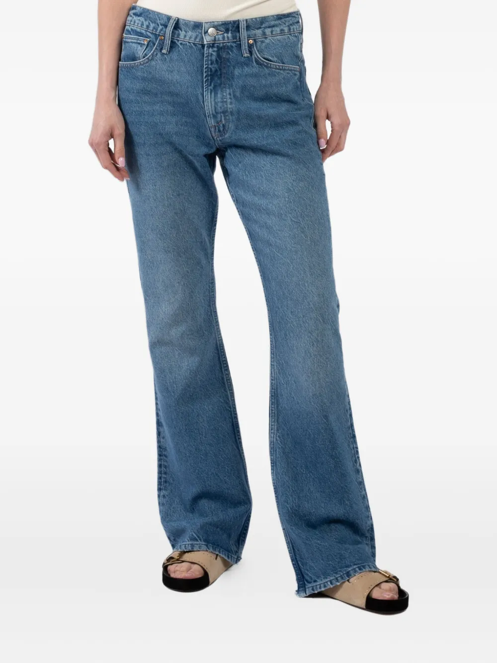 MOTHER frayed-hem jeans Blauw