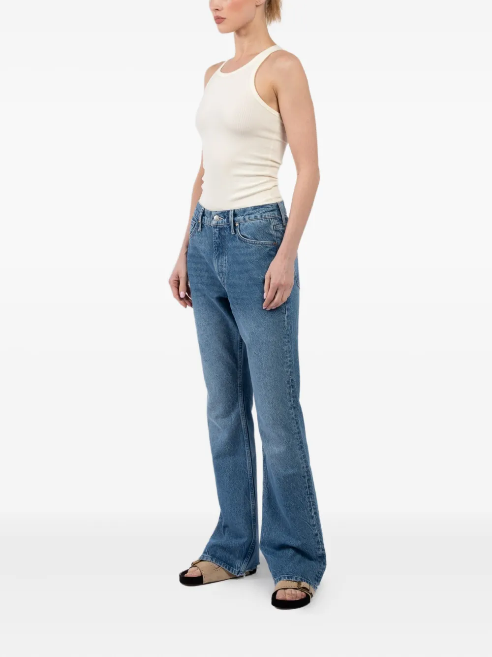 MOTHER frayed-hem jeans Blauw