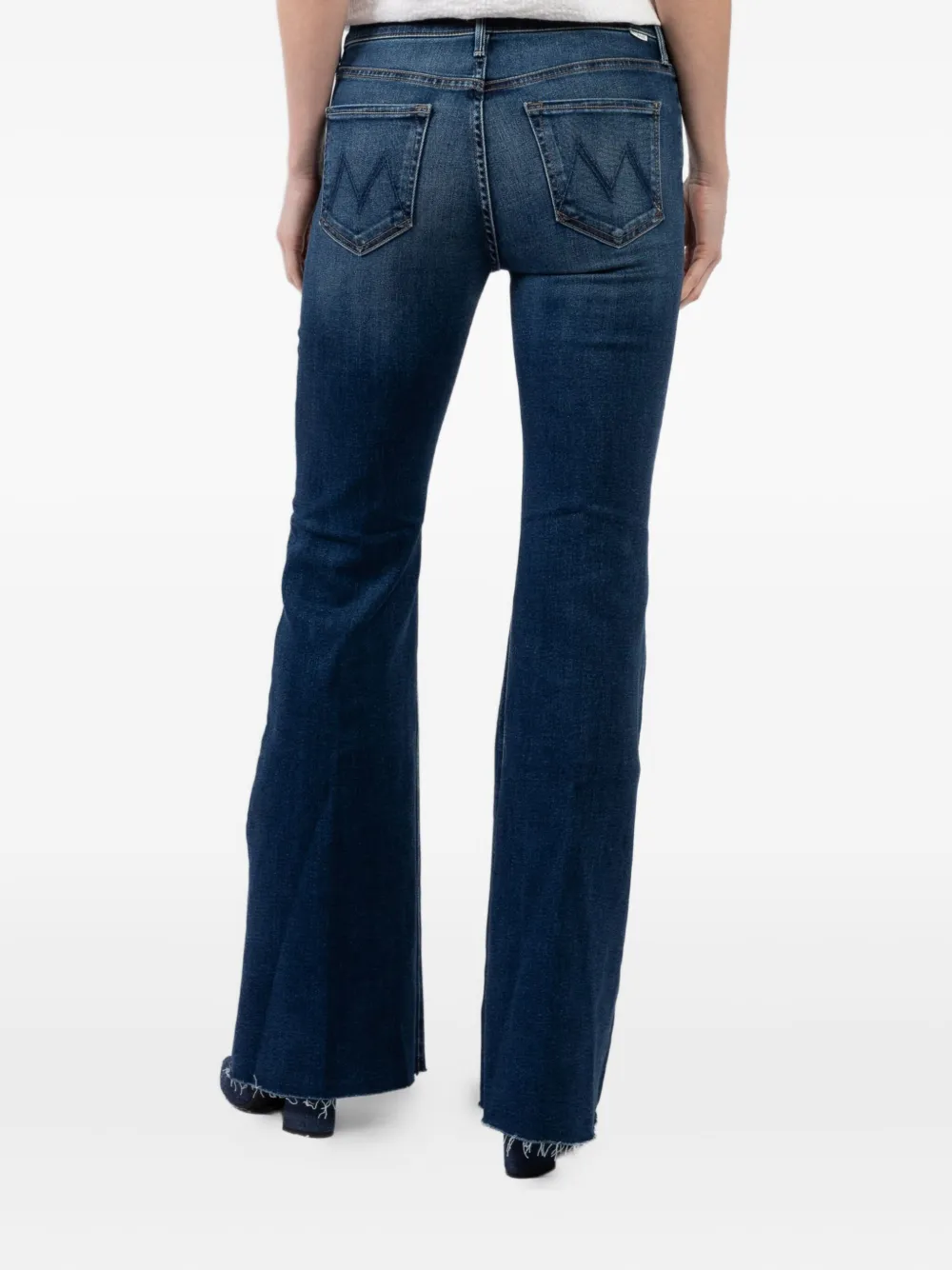 MOTHER Jeans met franje Blauw