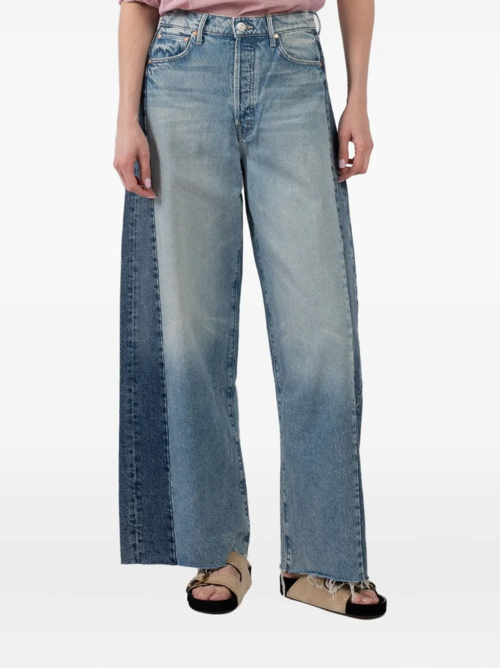 MOTHER patchwork panel jeans Blauw