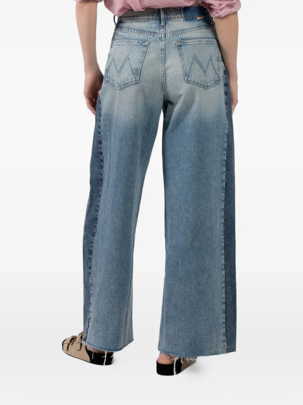 MOTHER patchwork panel jeans Blauw