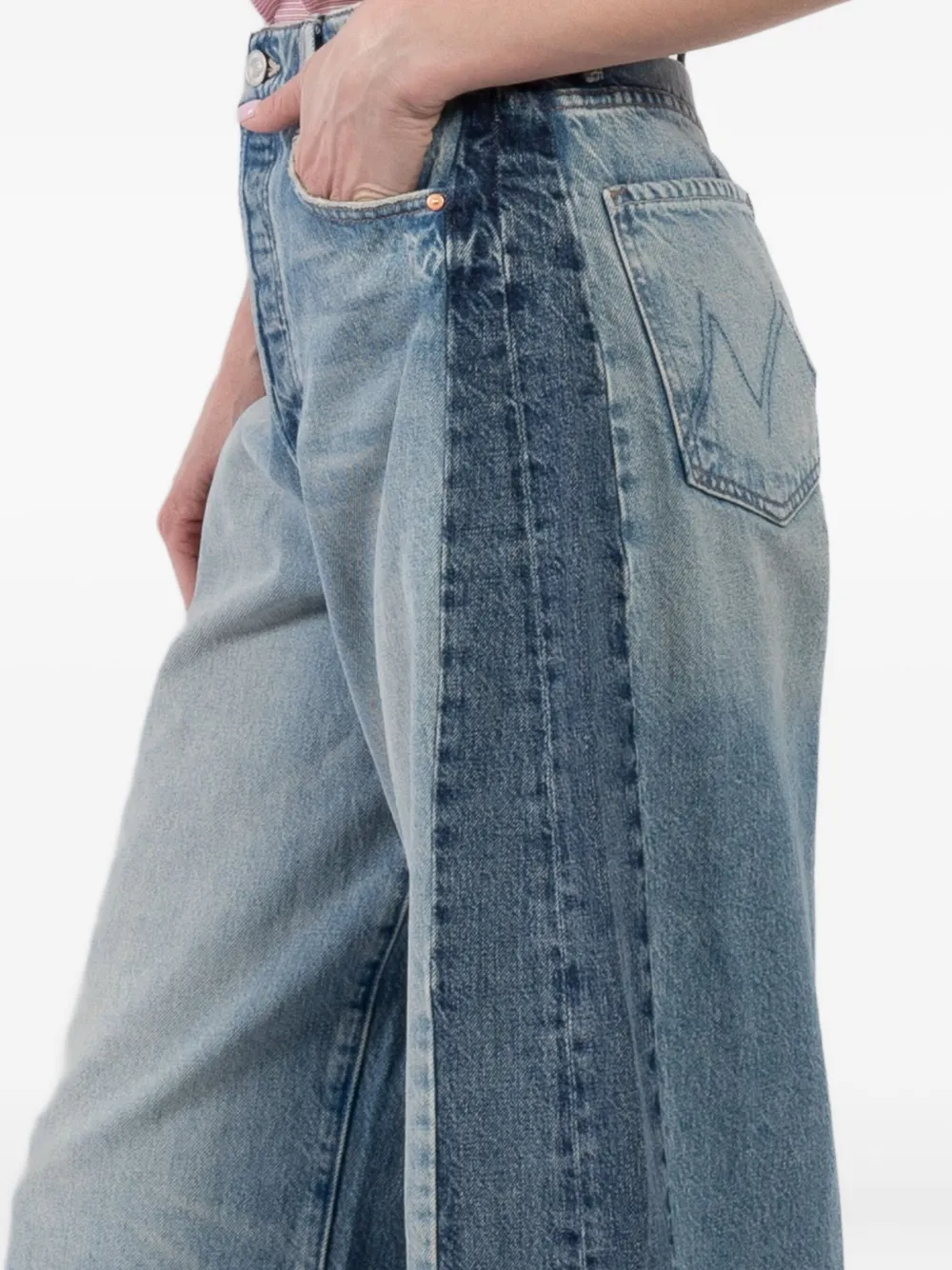 MOTHER patchwork panel jeans Blauw
